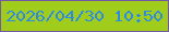 文字の大きさ：3、枠の色：7557a6、背景の色：a0cc1b、文字の色：2e8be4 無料ブログパーツのブログ時計