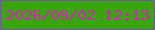 文字の大きさ：3、枠の色：7557aa、背景の色：38a509、文字の色：e01bc8 無料ブログパーツのブログ時計