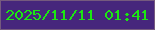 文字の大きさ：1、枠の色：755a7e、背景の色：46267c、文字の色：1ce712 無料ブログパーツのブログ時計