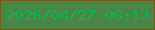 文字の大きさ：5、枠の色：755c16、背景の色：4c8444、文字の色：01b560 無料ブログパーツのブログ時計