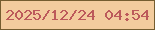 文字の大きさ：2、枠の色：755d30、背景の色：f3cc9e、文字の色：bc5a5b 無料ブログパーツのブログ時計