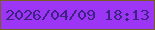 文字の大きさ：3、枠の色：756021、背景の色：9d35f4、文字の色：3d2284 無料ブログパーツのブログ時計