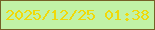 文字の大きさ：1、枠の色：756027、背景の色：c1f2a6、文字の色：f0d909 無料ブログパーツのブログ時計