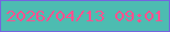 文字の大きさ：4、枠の色：7564df、背景の色：4dbcb1、文字の色：fb528f 無料ブログパーツのブログ時計