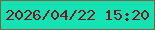 文字の大きさ：5、枠の色：756544、背景の色：14e2b2、文字の色：761721 無料ブログパーツのブログ時計