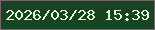 文字の大きさ：5、枠の色：756769、背景の色：184424、文字の色：defcce 無料ブログパーツのブログ時計