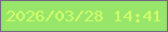 文字の大きさ：4、枠の色：756783、背景の色：97e66a、文字の色：d3fd6b 無料ブログパーツのブログ時計