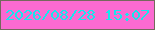 文字の大きさ：3、枠の色：75685c、背景の色：fb6ad1、文字の色：16e7ec 無料ブログパーツのブログ時計