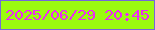 文字の大きさ：1、枠の色：7568da、背景の色：9bfb10、文字の色：ee29f4 無料ブログパーツのブログ時計