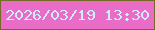 文字の大きさ：2、枠の色：756924、背景の色：e96cc7、文字の色：d0edfb 無料ブログパーツのブログ時計