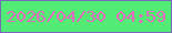 文字の大きさ：2、枠の色：756bb7、背景の色：51eb76、文字の色：e46cbd 無料ブログパーツのブログ時計
