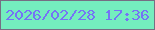 文字の大きさ：1、枠の色：756e83、背景の色：74edbe、文字の色：7573f5 無料ブログパーツのブログ時計