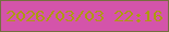 文字の大きさ：3、枠の色：756f3f、背景の色：d454aa、文字の色：ad9a10 無料ブログパーツのブログ時計