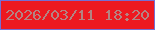 文字の大きさ：2、枠の色：756fd3、背景の色：ed1920、文字の色：b48382 無料ブログパーツのブログ時計