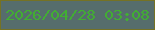 文字の大きさ：2、枠の色：757224、背景の色：566d6c、文字の色：42ad33 無料ブログパーツのブログ時計
