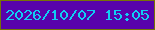文字の大きさ：5、枠の色：757305、背景の色：5802ab、文字の色：10cef3 無料ブログパーツのブログ時計