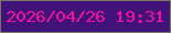 文字の大きさ：5、枠の色：757665、背景の色：40127a、文字の色：f41199 無料ブログパーツのブログ時計