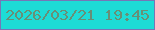 文字の大きさ：2、枠の色：7577b7、背景の色：1ddcd6、文字の色：678f77 無料ブログパーツのブログ時計