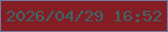 文字の大きさ：5、枠の色：75789d、背景の色：841e24、文字の色：3d6769 無料ブログパーツのブログ時計
