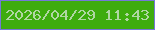 文字の大きさ：3、枠の色：7578d8、背景の色：3eac0e、文字の色：b0d7a3 無料ブログパーツのブログ時計