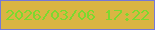 文字の大きさ：1、枠の色：7578d8、背景の色：dab543、文字の色：7cd92f 無料ブログパーツのブログ時計