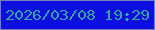 文字の大きさ：3、枠の色：757dbb、背景の色：0d0fe0、文字の色：33a5a0 無料ブログパーツのブログ時計