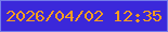 文字の大きさ：1、枠の色：757de9、背景の色：3b28da、文字の色：f89d1f 無料ブログパーツのブログ時計