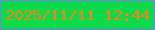 文字の大きさ：5、枠の色：757df9、背景の色：0bdb48、文字の色：f7821a 無料ブログパーツのブログ時計