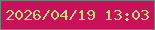 文字の大きさ：4、枠の色：757e7e、背景の色：c81158、文字の色：c6dd7e 無料ブログパーツのブログ時計