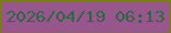 文字の大きさ：5、枠の色：758008、背景の色：97578d、文字の色：2e6643 無料ブログパーツのブログ時計