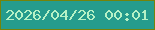 文字の大きさ：2、枠の色：75830a、背景の色：259c8d、文字の色：b6f2c6 無料ブログパーツのブログ時計