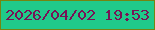 文字の大きさ：2、枠の色：758511、背景の色：20ca8a、文字の色：781256 無料ブログパーツのブログ時計