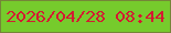 文字の大きさ：3、枠の色：758538、背景の色：76cb2c、文字の色：d31b32 無料ブログパーツのブログ時計