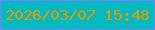 文字の大きさ：2、枠の色：7585f9、背景の色：05b9c0、文字の色：dda101 無料ブログパーツのブログ時計