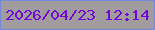 文字の大きさ：4、枠の色：7587dc、背景の色：a09b9d、文字の色：7208d7 無料ブログパーツのブログ時計