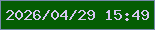 文字の大きさ：1、枠の色：7589a9、背景の色：055d03、文字の色：d7c7f4 無料ブログパーツのブログ時計