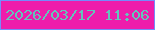 文字の大きさ：1、枠の色：758bfa、背景の色：ee1dab、文字の色：63c6bb 無料ブログパーツのブログ時計