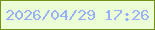 文字の大きさ：3、枠の色：759218、背景の色：ebfed6、文字の色：98affa 無料ブログパーツのブログ時計
