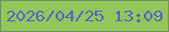 文字の大きさ：1、枠の色：759261、背景の色：93c759、文字の色：5763c7 無料ブログパーツのブログ時計