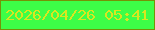 文字の大きさ：5、枠の色：759306、背景の色：3dfe47、文字の色：d9e620 無料ブログパーツのブログ時計