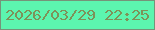 文字の大きさ：3、枠の色：759479、背景の色：5cf5af、文字の色：7d9259 無料ブログパーツのブログ時計