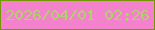 文字の大きさ：3、枠の色：759501、背景の色：f481cc、文字の色：b2d06e 無料ブログパーツのブログ時計