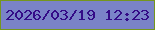 文字の大きさ：1、枠の色：75961e、背景の色：7a83c8、文字の色：340b87 無料ブログパーツのブログ時計