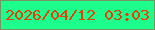 文字の大きさ：4、枠の色：759664、背景の色：1efe8d、文字の色：e73f06 無料ブログパーツのブログ時計