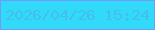 文字の大きさ：3、枠の色：7599f7、背景の色：32dafa、文字の色：45bded 無料ブログパーツのブログ時計