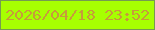 文字の大きさ：4、枠の色：759b51、背景の色：a7ff01、文字の色：c79b3b 無料ブログパーツのブログ時計
