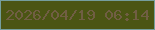 文字の大きさ：4、枠の色：759e9d、背景の色：4b5513、文字の色：705e43 無料ブログパーツのブログ時計