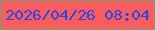 文字の大きさ：2、枠の色：75a073、背景の色：fd5d5e、文字の色：3141e6 無料ブログパーツのブログ時計