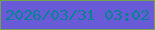 文字の大きさ：2、枠の色：75a248、背景の色：695ad8、文字の色：018392 無料ブログパーツのブログ時計