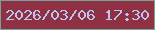 文字の大きさ：2、枠の色：75a29a、背景の色：8f3142、文字の色：bbc5ef 無料ブログパーツのブログ時計